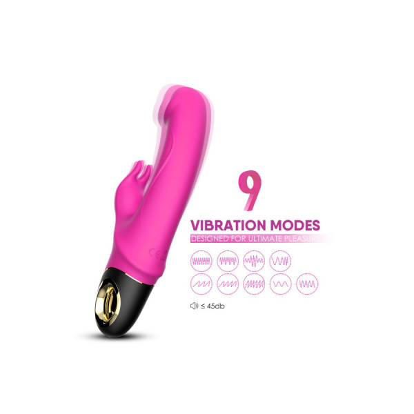 Vibromasseur Rabbit rose 9 modes de vibrations puissantes 